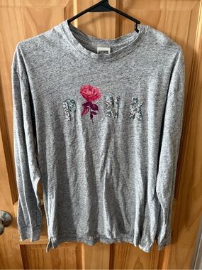 Like New, Women’s Size XS Victoria’s Secret Pink Long Sleeve Shirt With Sequins